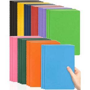 A5 Lined Notebooks Bulk 5.5 x 8.3 Inches Small Journals 30 Packs College Ruled Colored Soft Cover and Thick Paper for School or Office, 30 Sheets/60 Pages, 10 Colors