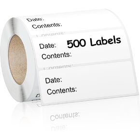 500 قطعة من ملصقات الطعام، ملصقات الفريزر 1 × 3 بوصة قابلة للإزالة لحاويات الطعام، ملصقات برطمان ميسون، ملصقات تخزين الطعام بدون بقايا مثالية للمطبخ، لا يمكن تمزيقها