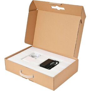 Shipping Box for Laptop Secure Mailer Box Laptop Box with Protection Foam, Fits Most Ultrabook or Laptop Screen Sizes (White Larger)