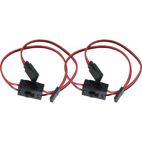 TAODAN 2 قطعة 12 سم أحمر أسود مفتاح الطاقة استقبال البطارية موصل JST متوافق مع RC التحكم عن بعد سيارة الزاحف طائرات متعددة الدوار