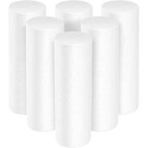 6pcs Christmas Foam Cylinder - 4.9 Inches Styrofoam Block for Crafts - Foam Tubes & Foam Cylinders for Crafts - DIY Crafts Polystyrene Cylinder Painting Cylinders Chritstmas Ornament for Flowers
