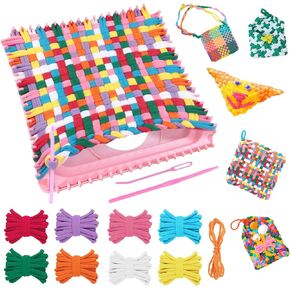 heqxwl Weaving Loom Kit Toys, 2-in-1 Square Buildable Loom Knitting Kits,DIY Crafts for Kids and Adults, Crafts for Girls Ages 6-8
