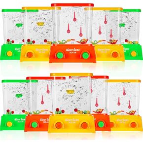 10 Pieces Handheld Water Game Arcade Water Ring Water Tables for Beach Toys Party Favor Fish Rings Fun Game for Different Ages Basketball Fun Present for Men Pastime, Without Water (Classic Style)