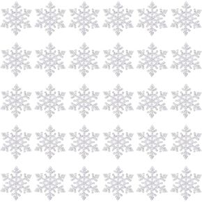 30Pcs Snowflake Rhinestone Patches Beaded Appliques Sew on Snows Christmas Sequin Sticker Decorations for Sewing Clothes Dress Jeans Shirts DIY Headbands Bags