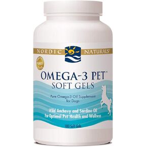 Nordic Naturals Omega-3 Pet, Unflavored - 330 mg Omega-3 Per Soft Gel - 2 Pack - 360 Total Soft Gels - Fish Oil for Dogs with EPA & DHA - Promotes Heart, Skin, Coat, Joint, & Immune Health - Non-GMO