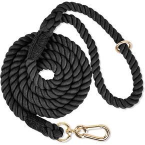 Rope Dog Leash Handmade Braided Cotton Rope Leashes with Heavy Duty Metal Clasp, Cute Dog Leash, Wedding Dog Leash (Colorful Macaron, 6 FT)
