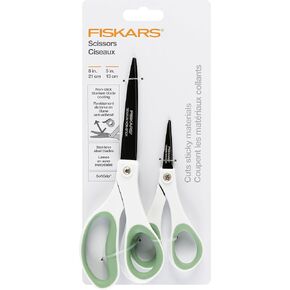 مقص Fiskars لجميع الأغراض (عبوة من قطعتين) - أداء عالي ومصمم لتوفير الراحة وقطع المواد اللزجة - حاد عند القطع، ولكنه ناعم في الإمساك - مثالي للاستخدام اليومي والمكتب والفنون والحرف اليدوية in Kuwait