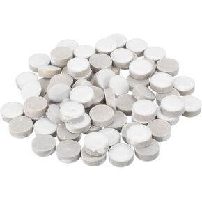 MECCANIXITY 200g Ceramic Mosaic Tiles for Crafts Bulk, Round Green Ceramic Tiles for Mosaic Kits Garden Stepping Stone Cup Mat