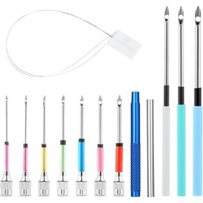 13 Pcs Punch Needle Kit Punch Needle Tool Punch Needle Kit 10 Size Punch Needles with Handles Embroidery Stitching Punch Needles Set for Adults Beginner Cross Stitch DIY Craft