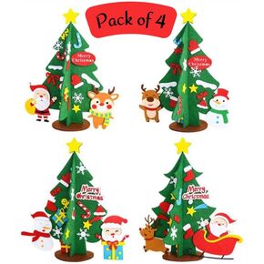 Leiky Life Christmas Tree Felt Art Activity Kit, Build Your Own Table-Top Tree, Perfect for Kids, Small Spaces, Vacations, XMAS1