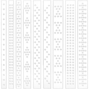 BENECREAT 9Pcs Acrylic Leather Punch Tool, 3 Widths Crystal and Rivet Spacing Templates Spacing Guides for Dog Collars, Belts, Hole Punchings, Hole: 3.5mm