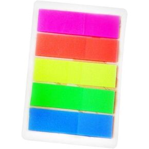 Hunato Flags Index Tabs - 5 Colors Sticky Notes Writable Labels Page, Creative Marker Bookmarks Text Highlighter Strips, Stationery Supplies for Home, School and Office 100Pcs