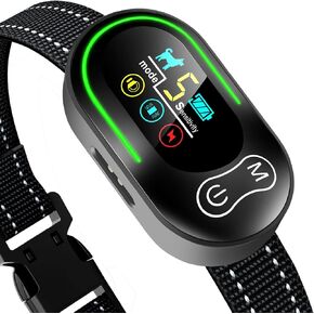 Dog Bark Collar - Rechargeable Smart Barking Collar-Anti Bark Training Collar with Adjustable Sensitivity Beep Vibration Shock-Bark Shock Collar for Large Medium Small Dogs (Black)
