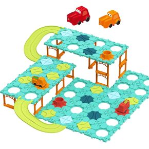 STEM Toys for Kids Ages 4-8, Expandable Educational Building Track with 2 Motor Car – Montessori Preschool Learning Toys, Creative Road Constructor Games Gift for Boys & Girls