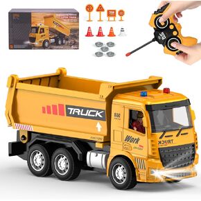 YAYYAY Construction Vehicle Toys for Toddlers Ages 3-5 - Remote Control Powered Dump Truck - Fun Educational Building Toys for Boys & Girls