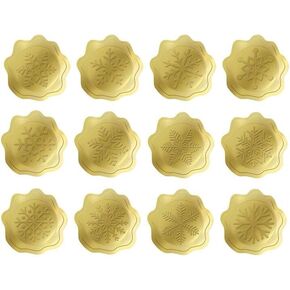 Embossed Christmas Snowflake Envelope Seals Stickers,1.5 Inch Gold Foil Snowflake Labels for Gift Packaging Party Decorations,300 Pcs,12 Different Snowflake Designs