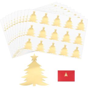 150pcs/10 Sheets Christmas Envelope Seal Stickers, Gold Merry Christmas Decoration Decals Decorative Xmas Labels for Crafts Greeting Cards Gift Wrapping Holiday Tags (Christmas Tree)