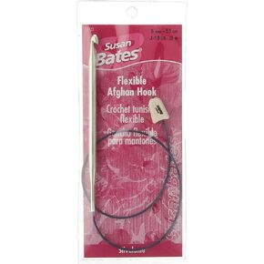 Susan Bates Silvalume Aluminum Flexible Afghan Crochet Hook 22", Size J10/6mm