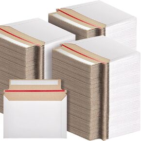 300 Pcs 6.5 x 4.5 Inch Rigid Mailers Cardboard Envelopes Photo Mailers Vinyl Records Document Cardboard Shipping Envelopes for Cd, Photos, Document