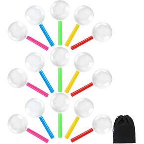 Elcoho 30 Pack Plastic Magnifying Glasses Colorful Magnifying Glasses Party Favors with a Storage Bag, 5 Colors