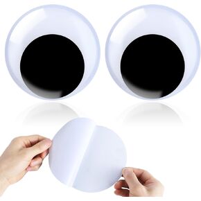 5.9 Inches Giant Googly Eyes 2Pcs Large Googly Eyes Self Adhesive Novelty Big Googly Eyes Plastic Wiggle Eyes Black White Sticky Googly Eyes for DIY Crafts Christmas Tree Decoration