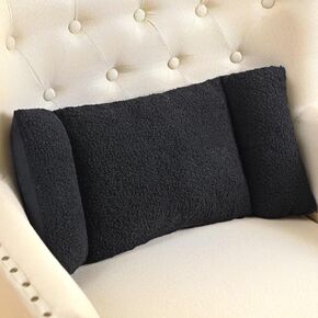 Queekay Fleece Lumbar Support Pillow 3 Section Back Pillow Office Chair Pillow for Back Support Comfortable Lumbar Support Cushion for Car Seat Low Back Pain Relief Sofa Rest (Light Camel)