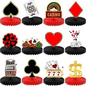 KatchOn, Clubs and Spades Honeycomb Centerpieces - Pack of 12 | Casino Party Decorations | Casino Centerpieces for Tables | Casino Theme Party Decorations | Game Night Decorations, Casino Decorations