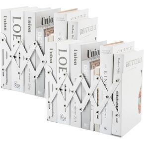 2 حزمة من نهايات الكتب القابلة للتعديل باللون الأبيض، حامل نهاية كتب قابل للتعديل للكتب الثقيلة يمتد حتى 17 بوصة، منظم كتب معدني للمكتب المستخدم في المكتب in Kuwait