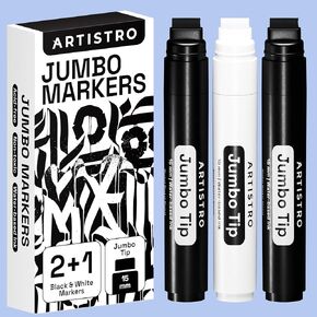 ARTISTRO 10 Poster Markers Jumbo Set Acrylic Markers with 15mm Wide Jumbo Tip for Murals Tagging Posters - Large for Rock Wood Plastic Leather Metal Fabric Ceramic