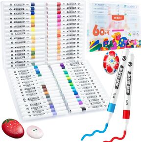 M&G Acrylic Paint Pens Markers 12 Colors with Medium Tip, Permanent Acrylic Paint Pens for Rock Painting, Stone, Wood, Calligraphy, Canvas, Ceramic, Metal, Glass, DIY Crafts,fabric paint