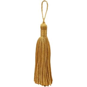 3" (7.5cm) Basic Chainette Tassel with 1" (2.5cm) Loop | Decorative Craft Tassel (RT03-PY) / Dark Gold Solid #C4 (Dark Yellow Gold) / Pack of 10