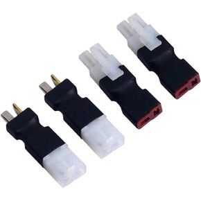2Pairs T Plug to Big Tamiya Connector Female Male Adapter Wireless Connectors for RC FPV Drone Car Truck Lipo NiMH Battery Charger ESC