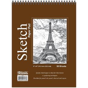 BAZIC Sketch Pad 30 Sheets 9" X 12", Top Bound Spiral Sketchbook Drawing Pads, Sketching Paper Coloring Book for Artist School, 1-Pack