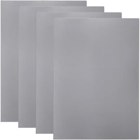 4 Pack Rubber Stamp Sheets, 2.6 mm (0.1 inch) A4 Size Soft Rubber Mats, Light Gray Rubber Pads for Engraving Machine Cutter, Laser Rubber Carving Blocks Material to Making Custom Stamps