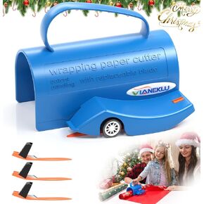 Wrapping Paper Cutter | Paper Cutter Slider | Gift Wrap Cutter | Christmas Paper Cutter | Includes 3 Replaceable Blades Gift Wrap Cutter Tool for Birthdays,Holidays,Party,Baby Shower,Summer Parties