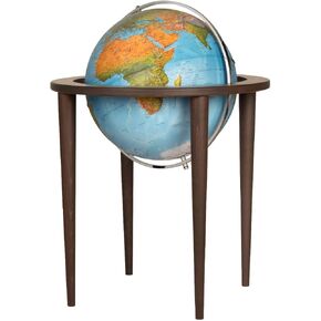 Waypoint Geographic Normandy Globe، كرة أرضية مزخرفة مقاس 16 بوصة، حامل بأربعة أرجل، تركيب متعدد الاتجاهات، للمنزل أو المكتبة أو ديكور المكتب، أزرق