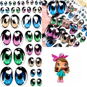 Adhesive or Self-Adhesive 3D Resin Eyes, Eye Stickers, Movable Eyes Crafts, Decoration - 19 Pairs in Blue, Green, Coffee, Purple (Various Sizes in The Same Blister)