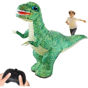 OBEST Remote Control Inflatable Dinosaur Toy for Kids,Realistic Electric Toy Dinosaur with 360°Rotation,Forward & Backward,Rechargeable Walking Dinosaur Toy for Boys Kids Age 6-8 8-12 Birthday Gifts