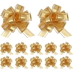 12Pcs Pink Bows for Gift Wrapping Valentines Bow Christmas Gift Pull Bow Ribbon Bows for Christmas Wedding Party Birthdays Holidays Decoration