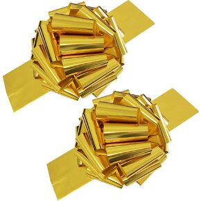 2 Pcs Large Gift Bows,10 inch Giant Gift Bow,Big Gold Bow for Present,Wrapping, Bikes, Appliances, Christmas, Parties, Decorations on Tables,Valentine's Day Gift Decorations (Metallic Gold)