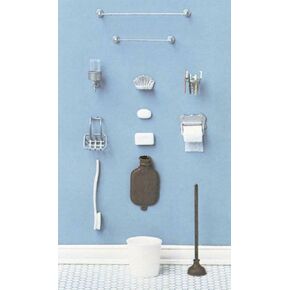 Dollhouse Miniature 18-Pc. Bathroom Accessories Chrysnbon® Kit