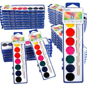 36 Pack Watercolor Paint Set for Kids,8 Color Washable Water Colors Paint Kids,Watercolor Paint with Brushes for Party Favors,Classrooms,Art Supplies