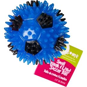 Gnawsome 2.5" Squeak & Light Soccer Ball Dog Toy - Small, Promotes Dental and Gum Health for Your Pet, Colors will vary, 2.5" for All Breed Sizes