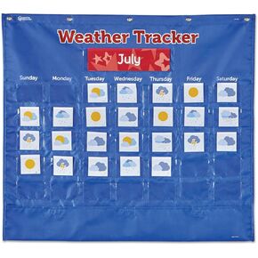 Learning Resources Weather Tracker Pocket Chart for Classrooms 102pc Set - School Supplies for Teachers, Classroom and Teacher Resources