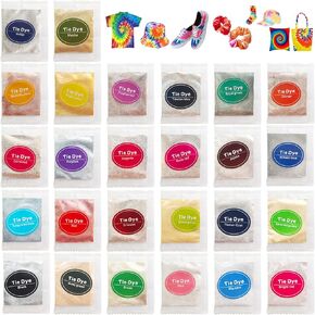 26 Colors Tie Dye Powder, Rainbow Tie Dye Powder Fabric Dye for Tie Dying, Tie Dye Kits DIY Coloring Party Supplies Suitable for Children Adult (26 Colors)