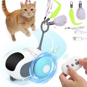 4-Piece Remote Control Cat Toy 3.0, 2 Models Automatic Cat Toy, Interactive Cat Toys Intelligent Barrier Avoidance, 360° Tu Nable Cat Toys, Remote Control Mouse Cat Toy