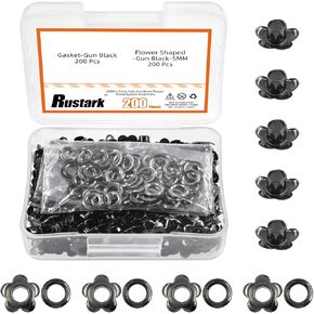 Rustark 200Pcs 5mm Bronze Flower Eyelet Grommets Assortment Kit Floral Metal Eyelets Grommets Flower Shaped Craft Eyelets Findings for Shoes Clothes Leather DIY Craft in Kuwait