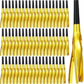 60 Pcs Gold Noise Makers, Metallic Fringed Noise Makers for New Year Party Favor Supplies (Multicolour)
