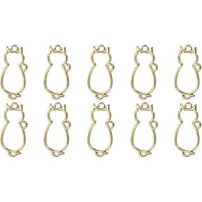 Alloy Open Back Bezel Pendants - Cat Shaped Pendants Resin Pressed Flower Craft Bezels Crafts, Apply to DIY Making