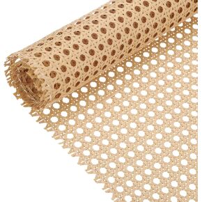 MECCANIXITY Plastic Rattan Cane Webbing Roll,18 Inch x 1 FT Hand Woven Faux Woven Open Mesh Wicker Cane Webbing Rattan Sheets for Chair Caning Repair Supplies,Basket Weaving